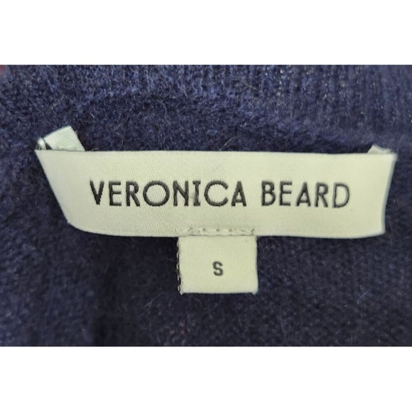 Veronica Beard Nelia Cashmere Crewneck Sweater size S Blue pullover - Picture 6 of 12